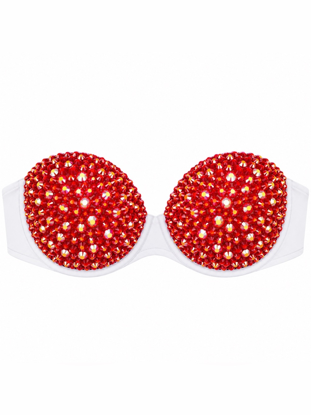 Siam Red AB Iridescent Jelly Rhinestone Sparkly Bra Limited Special